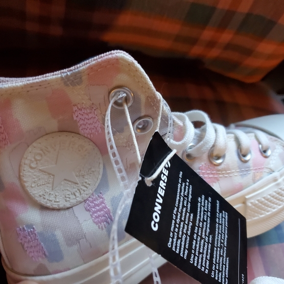 Women's Converse Chuck Taylor All Star Platform Sneaker - Egret / Grey / Pink, 5 - Picture 3 of 4